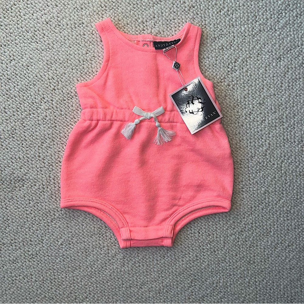 NWT Andy & Evan terrycloth onesie in Neon Pink